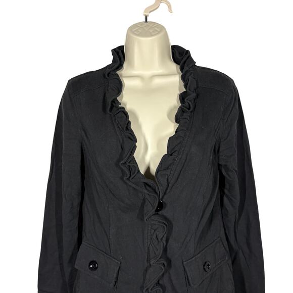 Nick & Mo Open Front Cardigan Sweater Jersey Knit Black Casual - S - Picture 2 of 4